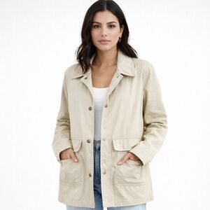 [Larry Levine] Classic Tan Utility Trench Jacket